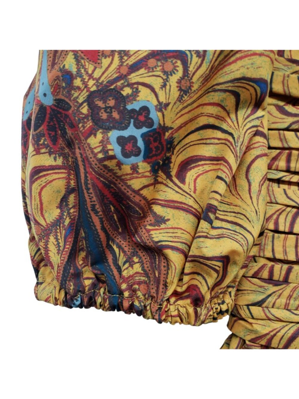 Ulla Johnson $795 Gwen Tiger's Eye Puff Sleeve Pleated Mini Dress Gold Funky - Picture 6 of 16